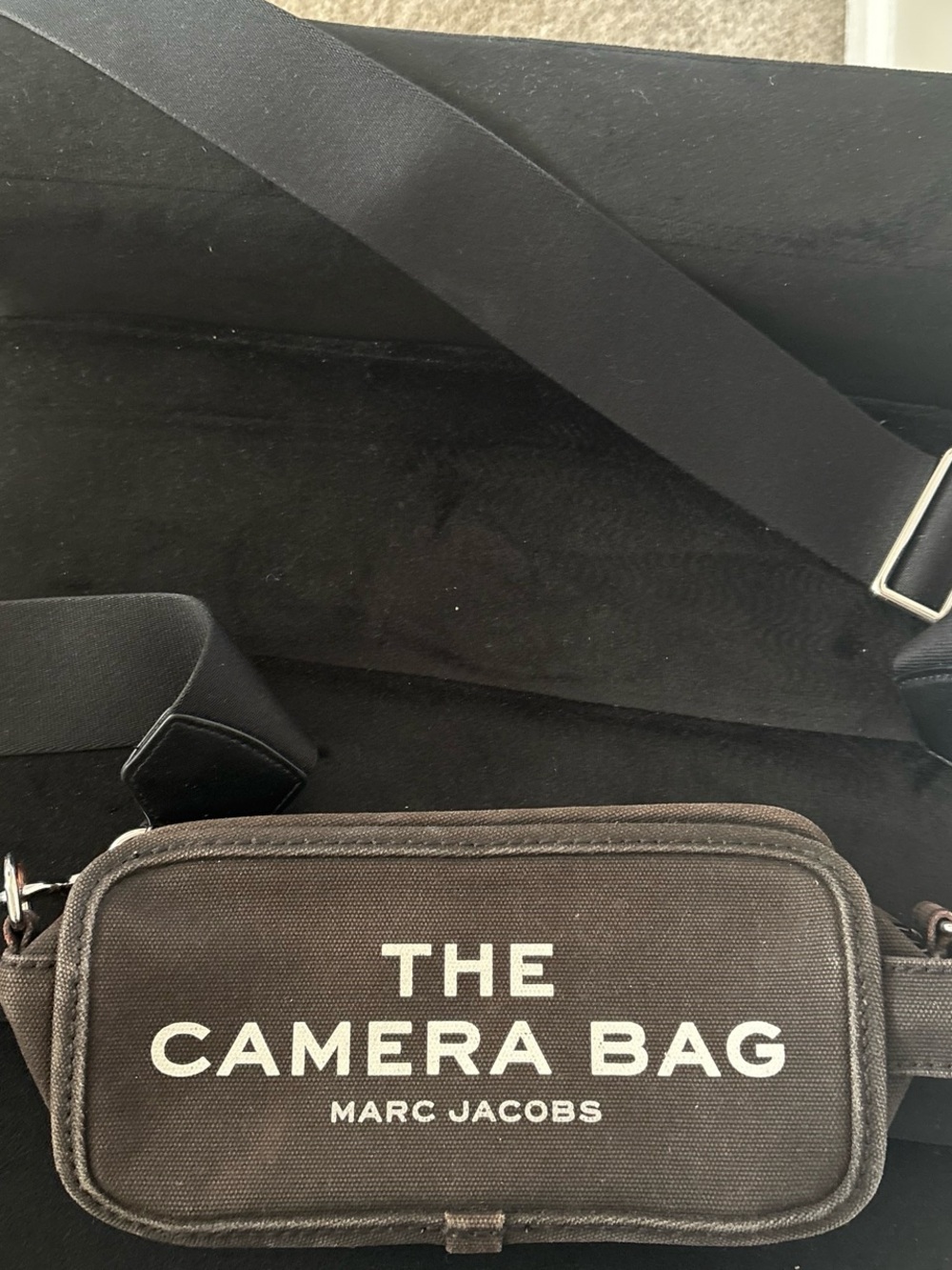 Marc Jacobs The Camera Bag in brown canvas with black strap